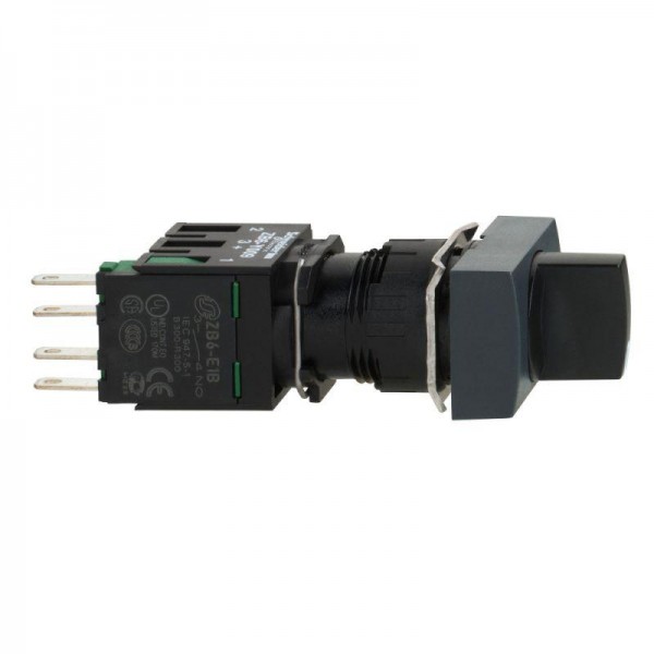  Переключатель 16мм 2 квадратный черн. SchE XB6DD221B 