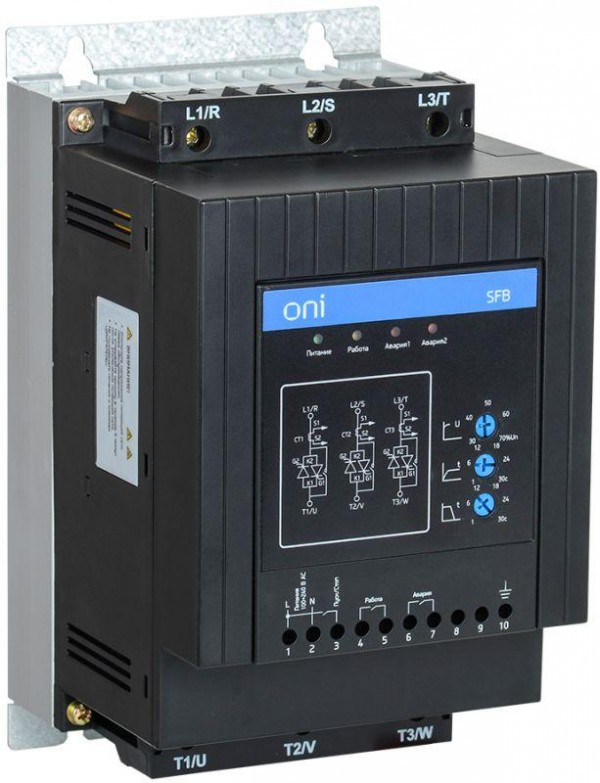  Устройство плавного пуска SFB 3Ф 380В 18кВт 37A Uупр 110-220В Modbus ONI SFB-33-18-A-10 