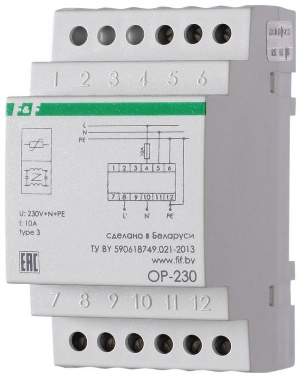  Фильтр сетевой помехоподавляющий ОР-230 230В 50Гц 10А F&F EA10.001.001 