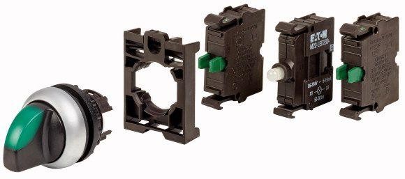  Переключатель 3-х поз. с подсветкой 1НО 230В DC зел. M22-WRLK3-G-2K10LED230-BVP EATON 132598 
