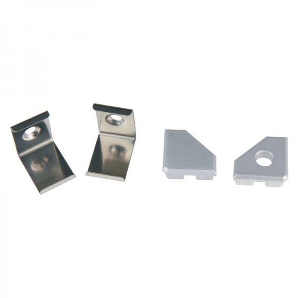  Набор аксессуаров UFE-N03 SILVER A POLYBAG для алюм. профиля крепеж. скобы 4 шт. сталь заглушки 4 шт. пластик серебр. Uniel UL-00000623 