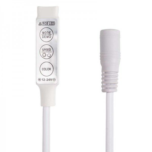  Контроллер LED мини с разъемом 5.5х2.1мм 72/144Вт 3 кнопки 12В/24В Neon-Night 143-106 