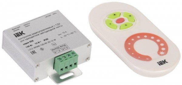  Контроллер с ПДУ радио MONO 1 канал ECO 3528 12В 10А 120Вт бел. ИЭК LSC2-MONO-120-RF-20-12-W 