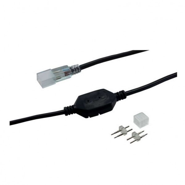  Комплект для подключения SMD 3528 220В (заглушка/муфта переходная питания/шнур питания 4А) до 100м 500Вт Neon-Night 142-000 