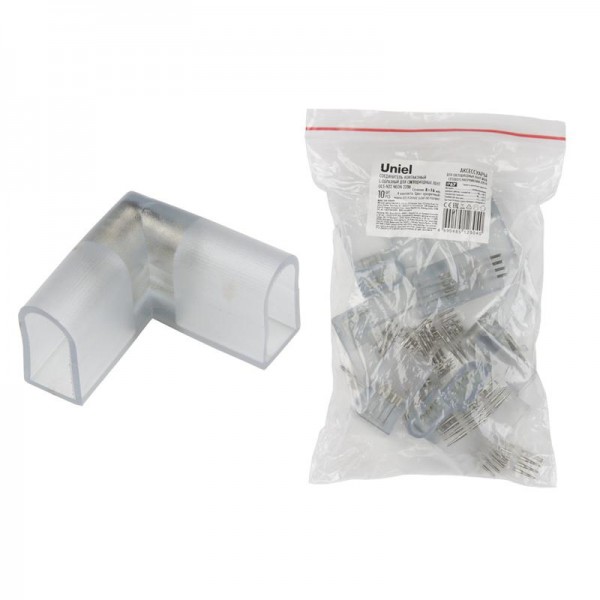  Соединитель L-образный UTC-K-24/N22 CLEAR 010 POLYBAG для светод. лент ULS-N22 RGB NEON 220В 4 контакта. (уп.10шт) Uniel UL-00005795 