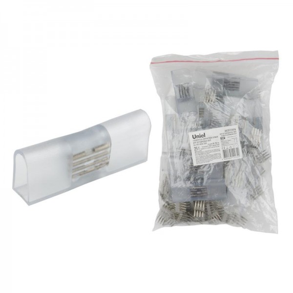  Соединитель прямой UTC-K-14/N22 CLEAR 025 POLYBAG для светод. лент ULS-N22 RGB NEON 220В 4 контакта. (уп.25шт) Uniel UL-00005794 