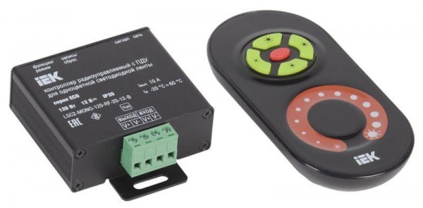  Контроллер с ПДУ радио MONO 1 канал 12В 10А 120Вт черн. IEK LSC1-MONO-120-RF-20-12-B 