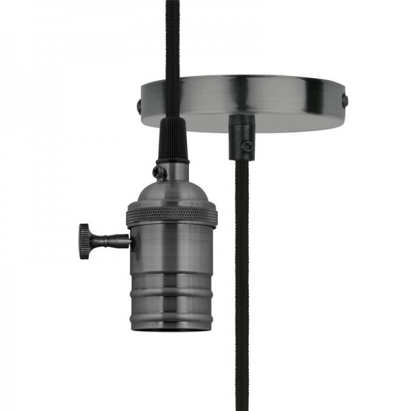  Патрон декоративный DLC-V-S24K/E27 TS/1M/BL PEARL BLACK Vintage провод 1м и крепление выкл. поворотный. Uniel UL-00004501 