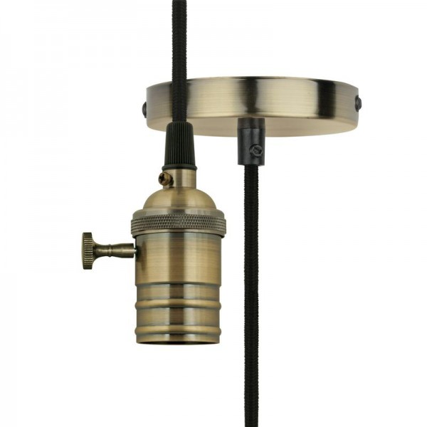  Патрон декоративный DLC-V-S24K/E27 TS/1M/BL BRONZE Vintage провод 1м и крепление выкл. поворотный. Uniel UL-00004500 
