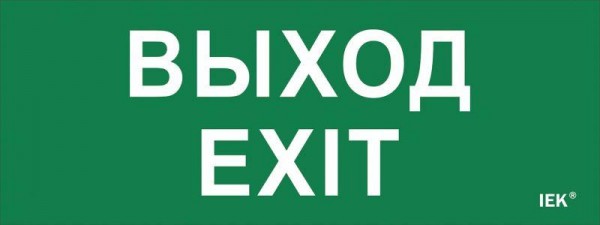  Этикетка самоклеящаяся "Выход-EXIT" ДПА IP20/54 IEK LPC10-1-24-09-VYHD 