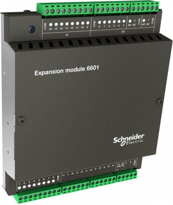  Модуль расширения 6601 I/O 16 D/I (24В) 10 D/O реле 6 A/I (20мА) 2 A/O SchE TBUX297585S 