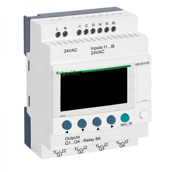  Реле модульное интелект. Zelio Logic 6вх/4вых питание 24В SchE SR3B101B 