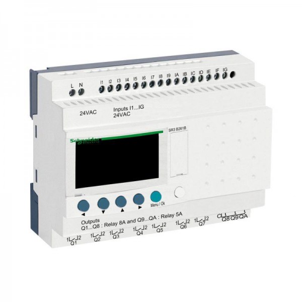  Реле модульное интелект. Zelio Logic 16вх/10вых питание 24В SchE SR3B261B 