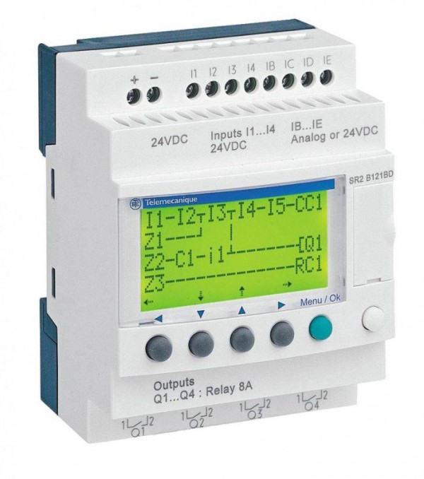  Реле компакт ZELIO LOGIC 12ВХ/ВЫХ=24В SchE SR2B121BD 