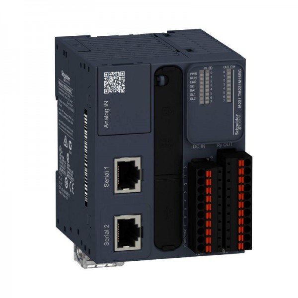  Блок базовый модульный М221-16IO реле пруж. разъемы Advantys OTB SchE TM221M16RG 