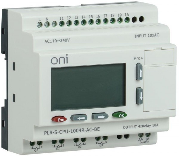 Реле логическое PLR-S. CPU1004(R) 220В AC с экраном ONI PLR-S-CPU-1004R-AC-BE 