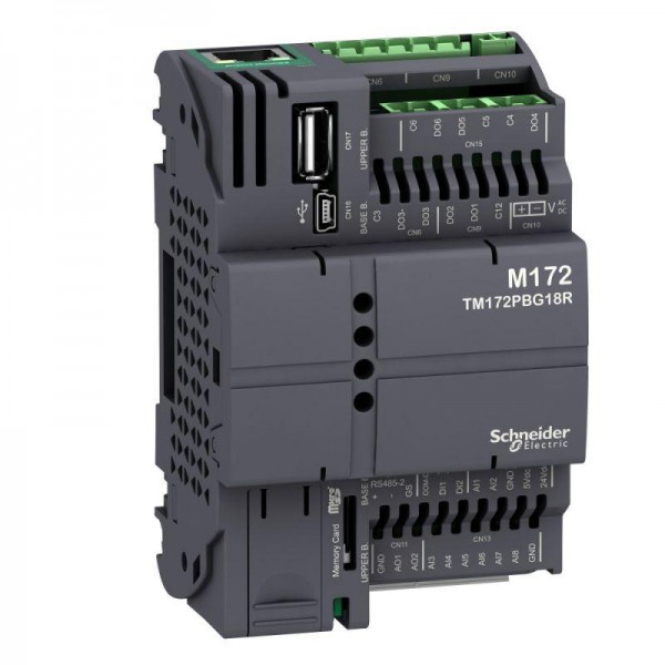  Контроллер ПЛК М172 без дисплея 18 I/O Eth 2 RS485 SchE TM172PBG18R 