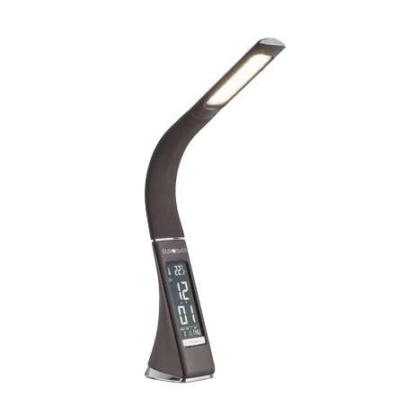  Светильник светодиодный TLD-542 Brown/300лм/5000К/Dimmer настол. часы календ. терм. коричн. 5Вт Uniel UL-00001817 