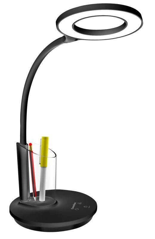  Светильник настольный KD-826 C02 LED 8Вт 230В 480лм сенсор. RGB-подсв. рег. ярк/цветов. темп. пенал черн. Camelion 14146 