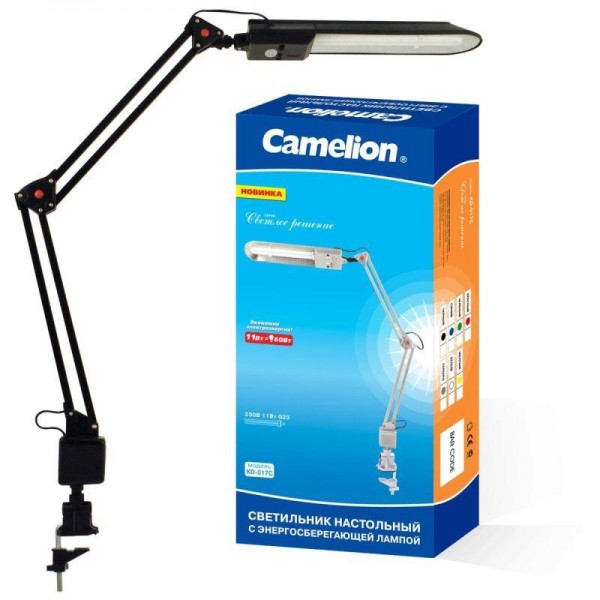  Светильник KD-017C настол. струбцина 230В 11Вт КЛЛ 2G7 черн. Camelion 3281 