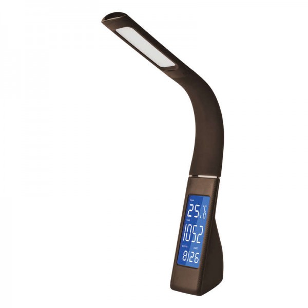  Светильник TLD-550 Brown/LED/260лм/4500К/Dimmer настол. часы календ. терм. коричн. 7Вт Uniel UL-00003334 