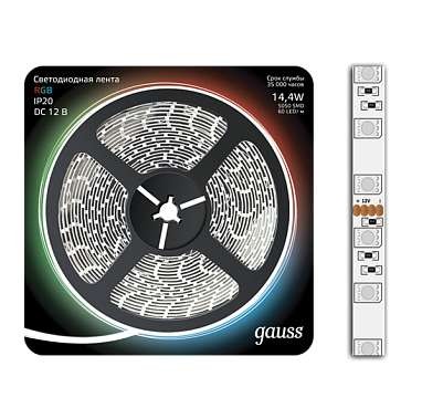  Лента светодиодная Black 5050/60-SMD 14.4Вт 12В DC RGB (блистер 5м) Gauss 312000414 