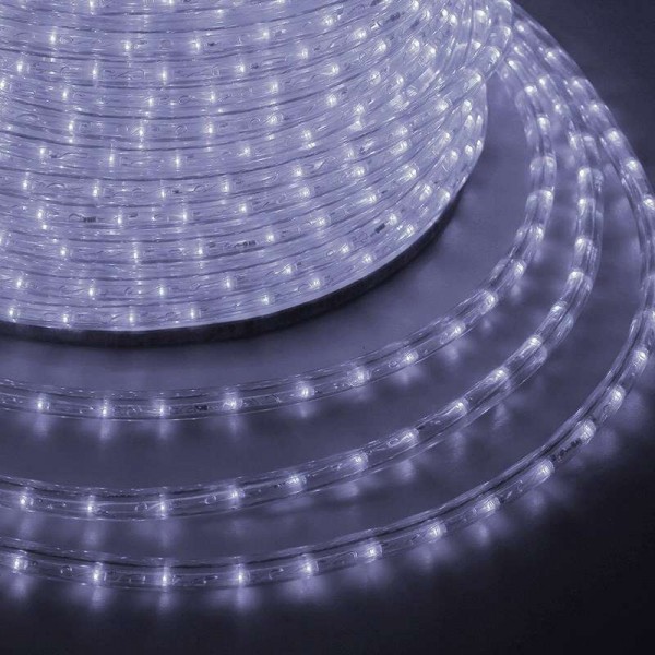  Шнур светодиодный Дюралайт эффект мерцания круглый 24LED/м Эконом бел. (уп.100м) Neon-Night 121-255-4 