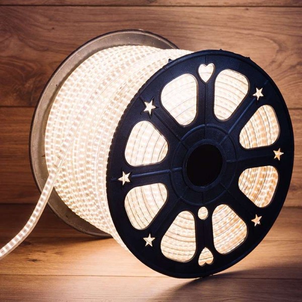 Лента светодиодная SMD3014 6.5x15мм 240LED/м 220В IP67 тепл. бел. (уп.100м) Neon-Night 142-804 