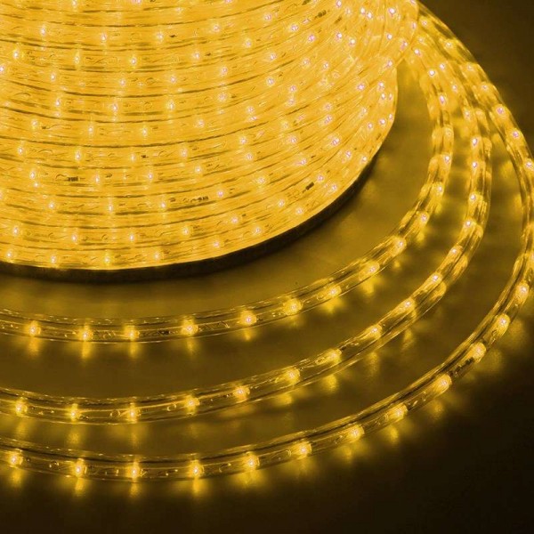  Шнур светодиодный Дюралайт фиксинг круглый 24LED/м желт. (уп.100м) Neon-Night 121-321-4 