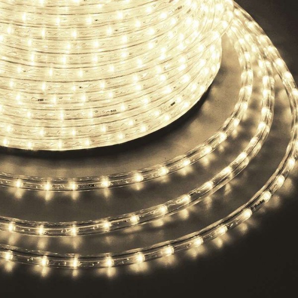  Шнур светодиодный Дюралайт фиксинг круглый 10мм 24LED/м тепл. бел. (уп.100м) Neon-Night 121-126-3 