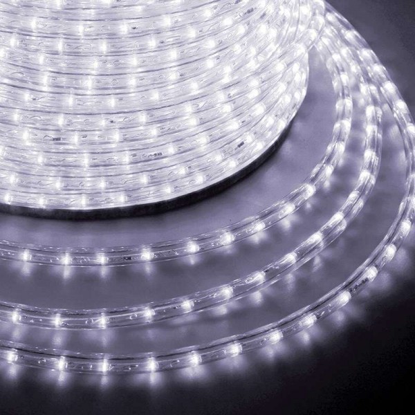  Шнур светодиодный Дюралайт фиксинг круглый 24LED/м Эконом бел. (уп.100м) Neon-Night 121-325-4 