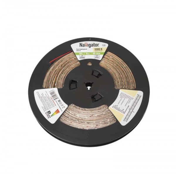  Лента светодиодная 71 246 NLS-3528WW60-4.8-IP20-12V-R50 4.8Вт/м (уп.50м) Navigator 71246 