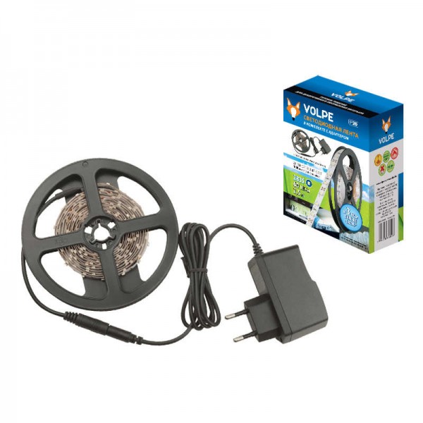 Комплект светодиодной ленты ULS-Q721 2835-60LED/m-IP20-2.5M-DW RRP24C00 2.5м IP20 адаптер 24Вт свет хол. бел. Volpe UL-00000643 