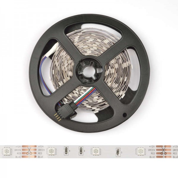  Лента светодиодная ULS-Q911 5050-30LED/m-8mm-IP20-DC12V-7.2W/m-5M-RGB 7.2Вт/м (уп.5м) VOLPE UL-00000945 