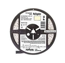  Лента светодиодная 71 415 NLS-5050WW30-7.2 IP65 12B R5 7.2Вт/м (уп.5м) Navigator 71415 