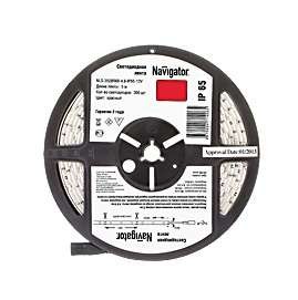  Лента светодиодная 71 406 NLS-3528R60-4.8 IP65 12B R5 4.8Вт/м (уп.5м) Navigator 71406 