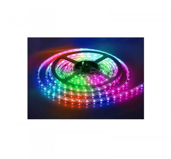  Лента светодиодная гибкая ULS-5050-60LED/m-10mm-IP20-DC24V-14.4W/m-5M-RGB на самоклеящейся основе IP20 угол излучения 120град. мультиколор 14.4Вт/м (уп.5м) Uniel 04932 
