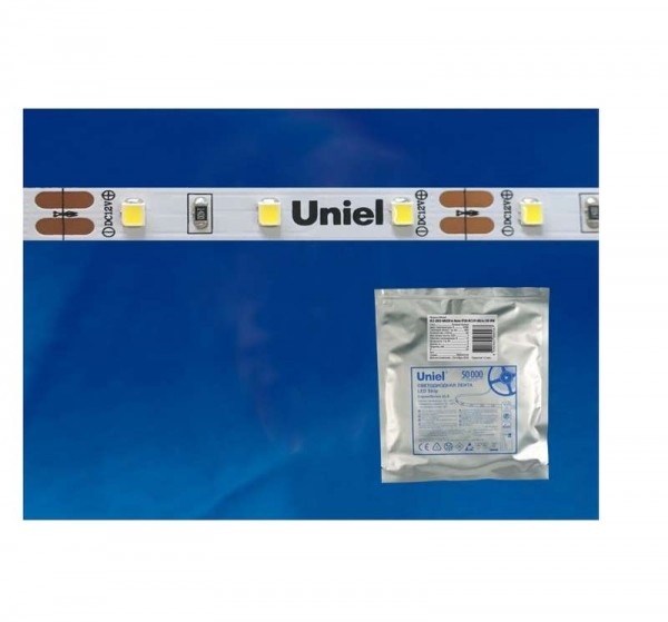  Лента светодиодная ULS-2835-60LED/м-8мм-IP20-DC24Вт-6Вт/м-5M-DW (уп.5м) Uniel UL-00002969 