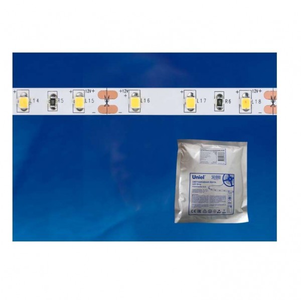  Лента светодиодная ULS-2835-60LED/м-8мм-IP20-DC24Вт-6Вт/м-5M-WW (уп.5м) Uniel UL-00002971 