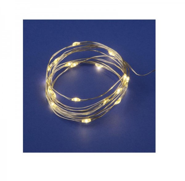  Гирлянда LED на батарейках ULD-S0200-020/SСB/2AA WARM WHITE IP20 DEW 2AA (не в/к) "Роса" 2м 20 диодов тепл.бел. провод медн. Uniel UL-00007183 