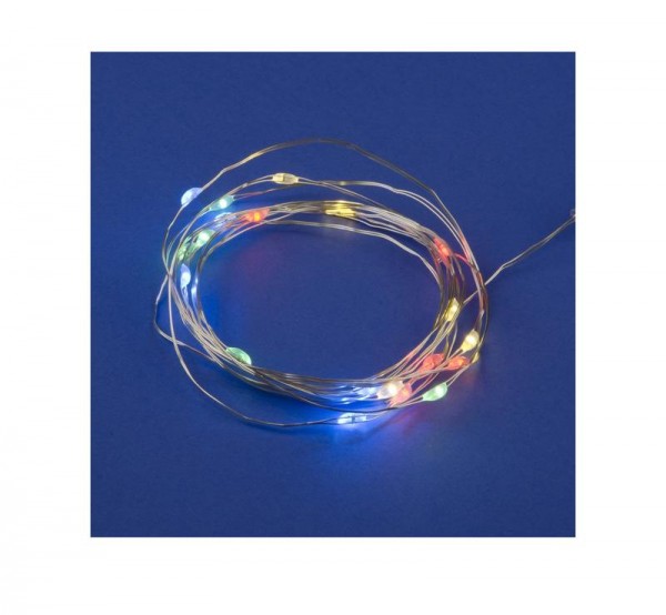  Гирлянда LED на батарейках ULD-S0200-020/DTB/3AA/RC RGB IP20 DEW 3AA (не в/к) "Роса" 2м 20 диодов RGB свет пульт ДУ (в/к) Uniel UL-00007247 