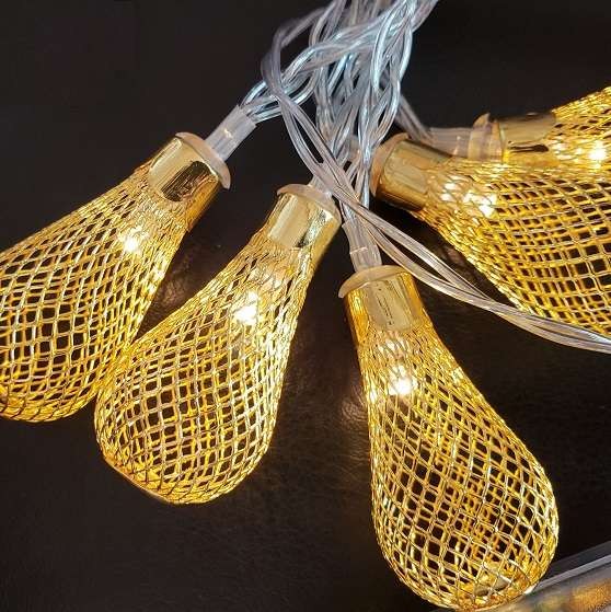  Гирлянда светодиодная "Восточные фонарики" 10LED желт. 1.5м питание 2хАА провод прозр. Neon-Night 303-071 