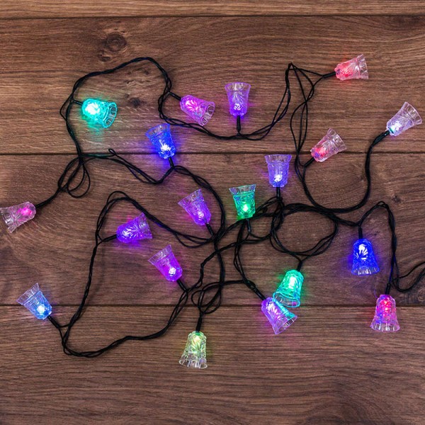  Гирлянда светодиодная "Колокольчики" 20LED RGB 2.8м с контроллером Neon-Night 303-062 