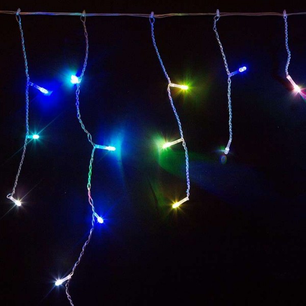  Гирлянда "Айсикл" (бахрома) 1.8х0.5м LED RGB 230В провод прозр. Neon-Night 255-009 