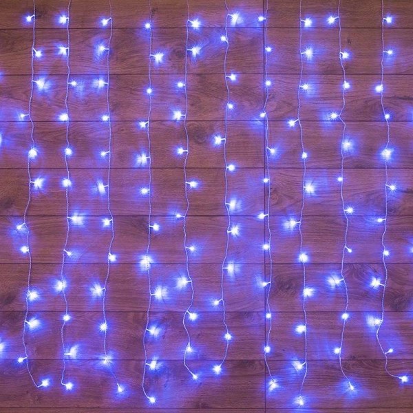  Гирлянда "Светодиодный Дождь" 2.5x2м свечение с динамикой 300LED син. 230В провод прозр. Neon-Night 235-053 