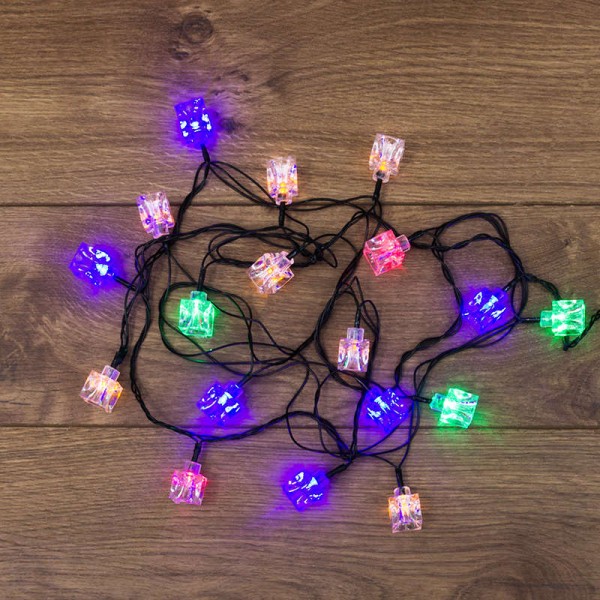  Гирлянда светодиодная "Кубики" 20LED мультиколор 2.8м с контроллером Neon-Night 303-061 