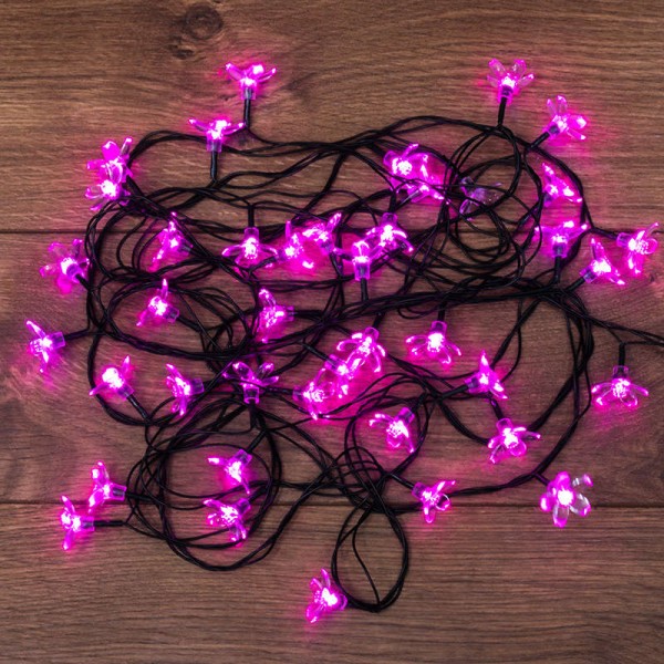 Гирлянда светодиодная "Цветы Сакуры" 50LED роз. 7м с контроллером Neon-Night 303-038 