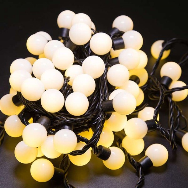  Гирлянда "Мультишарики" d23мм 10м 80LED тепл. бел. провод черн. Neon-Night 303-516 
