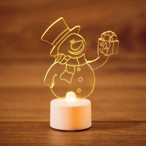  Фигура светодиодная "Снеговик с подарком 2D" на подставке RGB Neon-Night 501-054 