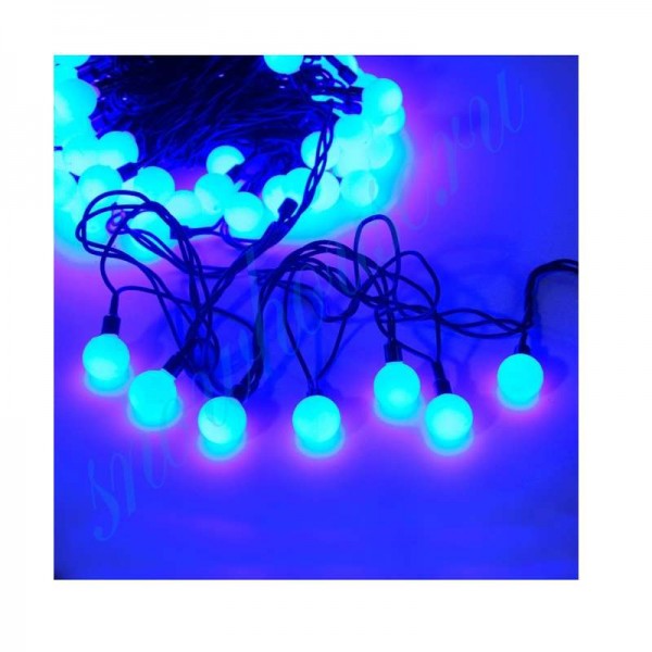  Гирлянда "Шарики" 100 LED 2.4см наружняя соед. до 3 мод. син. SHLights 4690601004321 